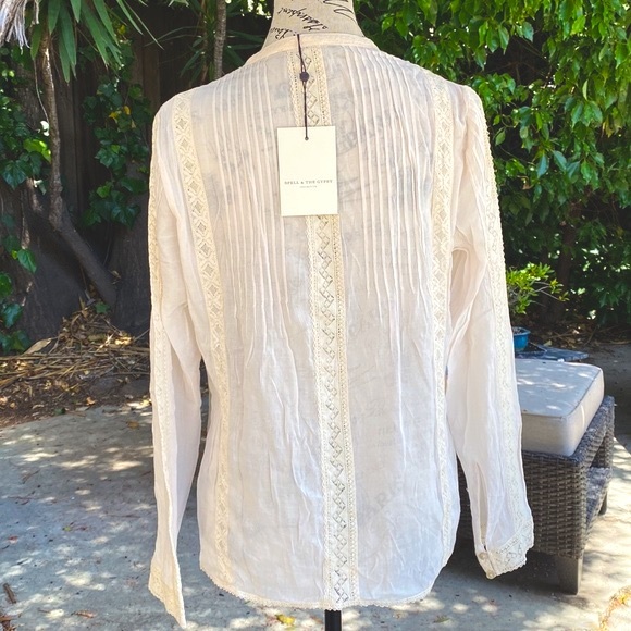 NWT💫Spell Cinder Blouse in off white size small - Picture 7 of 11